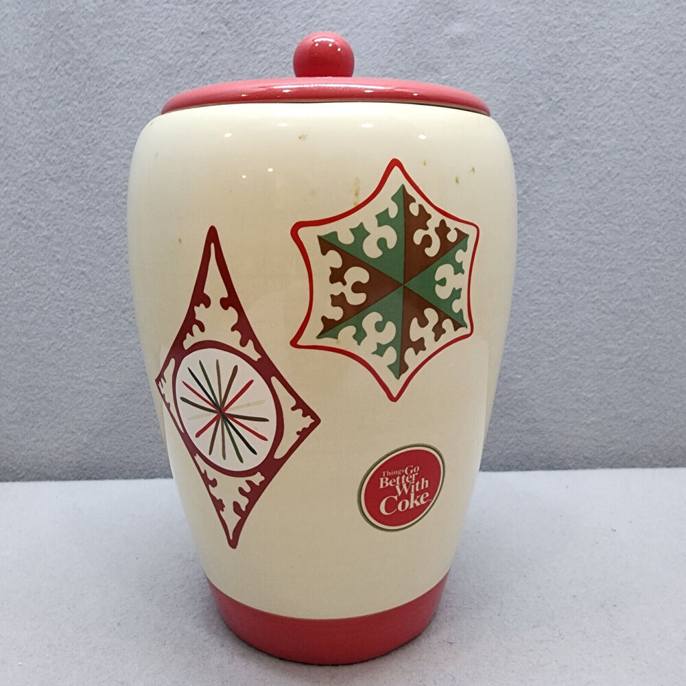 COCA-COLA COKE CHRISTMAS ORNAMENT SNOWFLAKE VINTAGE CERAMIC COOKIE JAR